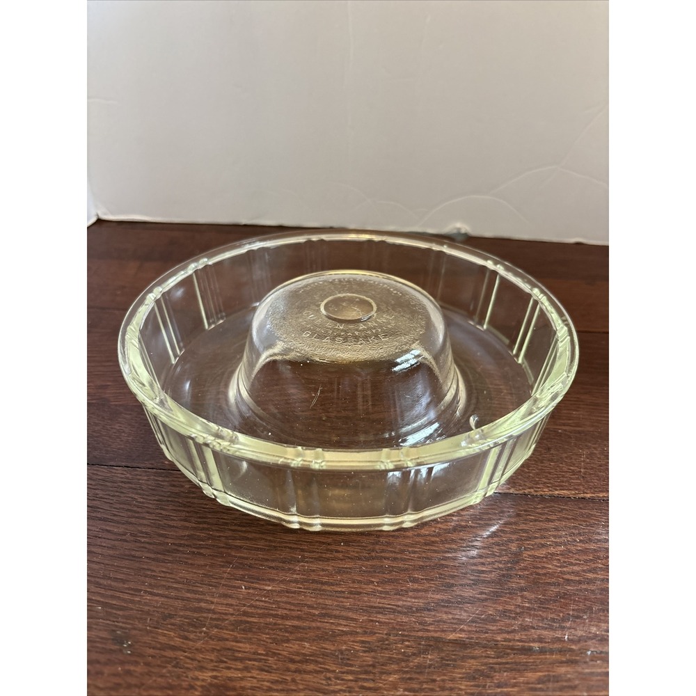 1940'S Glass Queen Anne Glass bake Jell-O Mold Bundt Cake Bakingβ Pan Dish USA